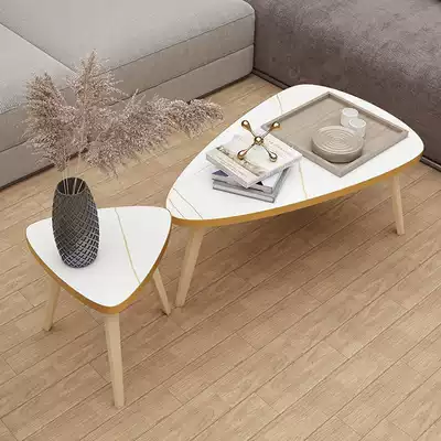 Rock board tea table small apartment home small tea table high-end sense simple modern flower few minimalist low table light luxury