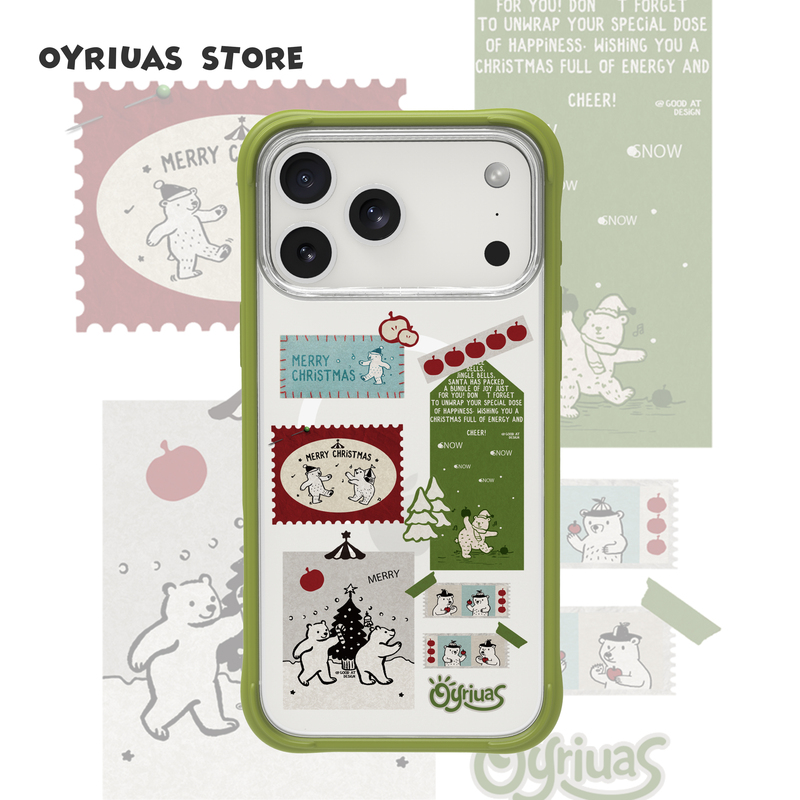 Oyriuas Iphone17/16/15Pm Forest Post Office Matte Magnetic Detachable Silicone Frame Phone Case Touch Button Full Coverage Anti-Fingerprint Phone Protective Cover