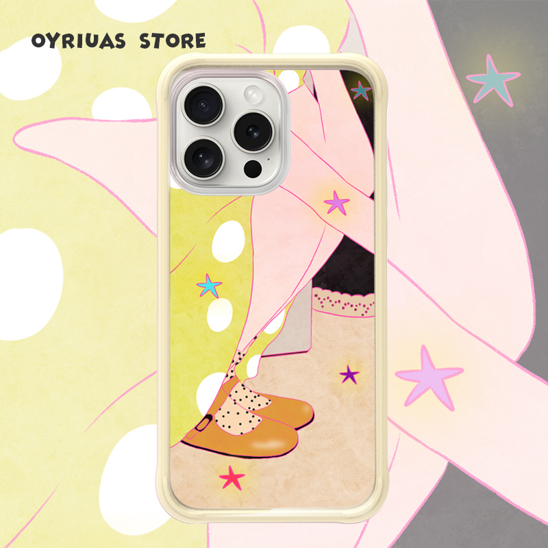Oyriuas Cynthia Frosted Magnetic Skirt Edge Starlight Detachable Liquid Silicone Two-In-One Frame Phone Case Suitable for iPhone 16 Pro Max, Artistic Style