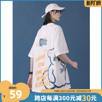 Summer Short Sleeve T-Shirt Women Ins Tide Pure Cotton Loose Students Cartoon Big Code Lovers 2022 New Tide Cards Half Sleeves