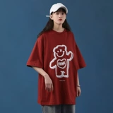 Хлопковая бордовая футболка с коротким рукавом для школьников, коллекция 2023, большой размер