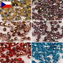 (Electroplating AB color) Czech imported 3mm date beads and rice beads colorful single-hole fire beads French embroidery material