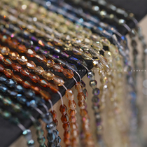 3*5mm mini multi-faceted drop-shaped crystal beads featured colorful high-transparency DIY scattered glass beads 45cm string
