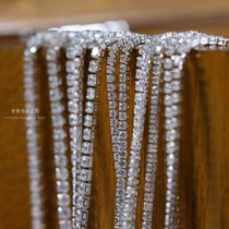 January customized 5A grade ultra-fine 1 5mm1 75mm zircon dense chain French embroidery diy decorative square diamond chain