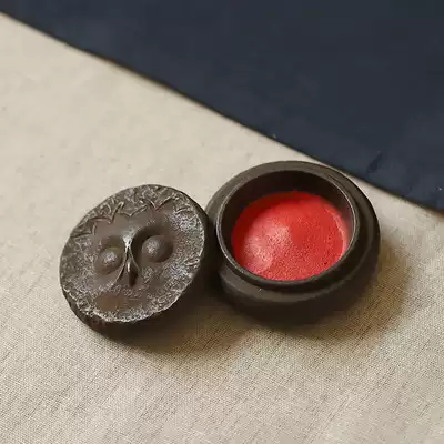 Japanese handmade Japanese office stationery rachchang iron seal incense box inkpad table printing box paperweight creative