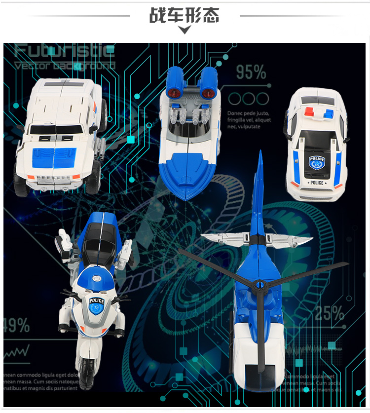 Trẻ em Boy hợp kim biến dạng đồ chơi King Kong Fit chính hãng Mô hình xe máy Robot Máy bay xe máy Cảnh sát - Gundam / Mech Model / Robot / Transformers mô hình robot lắp ráp