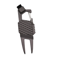 New personalized creative zinc alloy ball fork with brush metal golf fork putting green fork