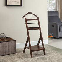  American solid wood coat rack Floor hanger Bedroom simple suit rack Modern clothes rack creative storage rack