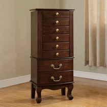  Ruizhen home solid wood jewelry jewelry cabinet storage cabinet floor-to-ceiling large-capacity jewelry cabinet storage high-end household American