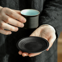 Shangfang black pottery ceramic coaster household tea cup insulation tea cushion water cup tea tray set Tea Cup cushion tea ceremony accessories