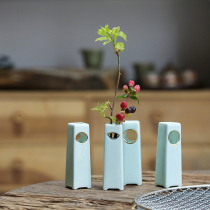 Shangfang Creative White Porcelain Zen-style Flower Illustrations of Artisanal Creative Ceramics Flowers Inserts Home Pendulum Small Flower Inserts