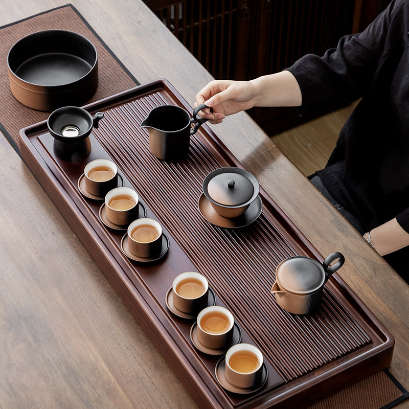 Chamfong Tea Set Chinese Style Kongfu Tea Furniture Home Light Lavish Ceramic Teapot Tea Tray Courtesy Box Office Guest Tea Cup-Taobao