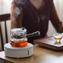 Fully automatic electric pottery stove cooking tea stove home tea stove tea set glass black tea steaming teapot small cooking tea set