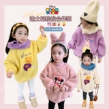 Утепленная толстовка, детский пуховик, зимнее бархатное термобелье, с медвежатами, увеличенная толщина