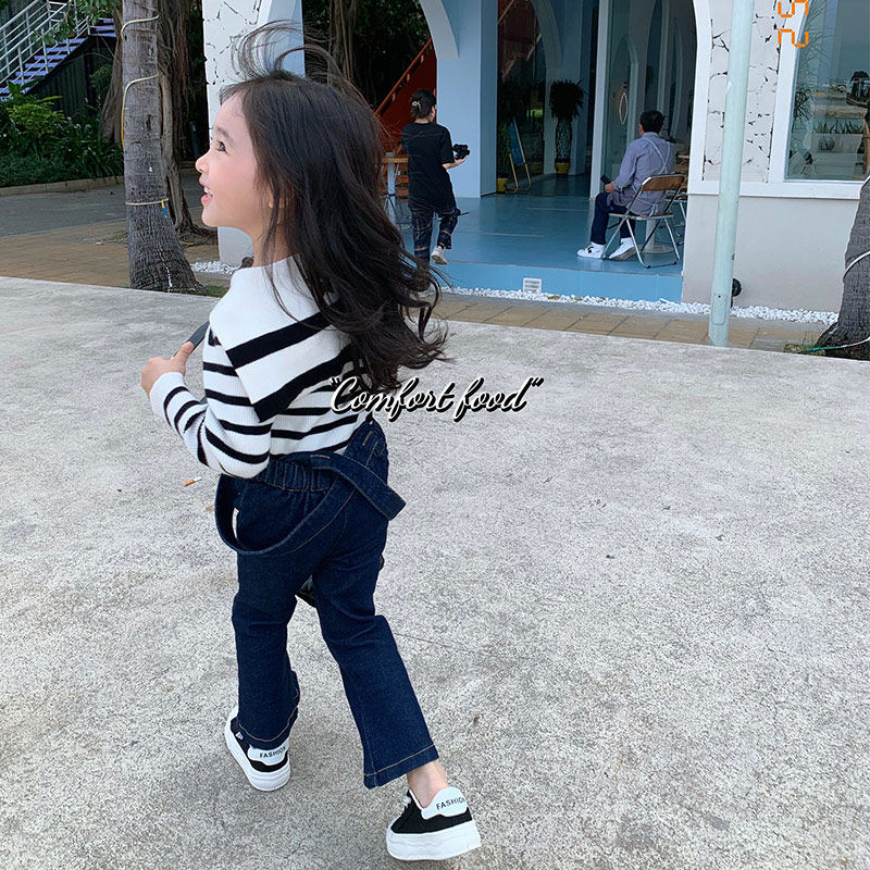 Girl Jeans Open Fork Stir-fried Chicken With Slim Stretch Leg Type Foreign Pie Trendy Horn Spring Dress New Baby Cuddling Bag Pants