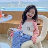 Хлопковый детский осенний лонгслив, Гонконг, в корейском стиле, в западном стиле, коллекция 2022