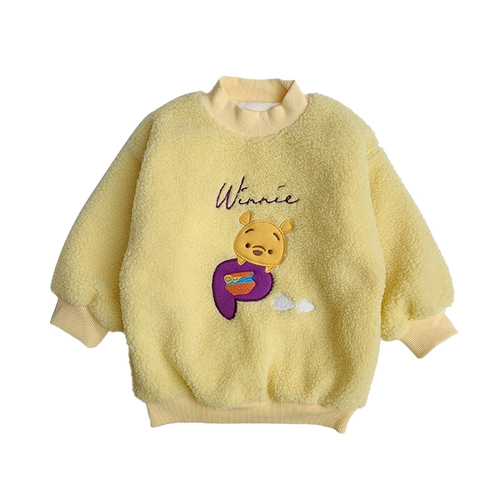 Утепленная толстовка, детский пуховик, зимнее бархатное термобелье, с медвежатами, увеличенная толщина