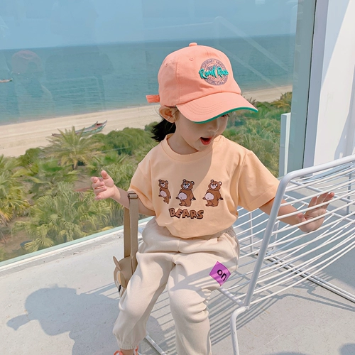 Летняя футболка с коротким рукавом, детская мультяшная базовая приятная телу летняя одежда, детская одежда