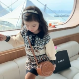 Свитер, детская длинная трикотажная осенняя футболка polo, в западном стиле, коллекция 2022, средней длины