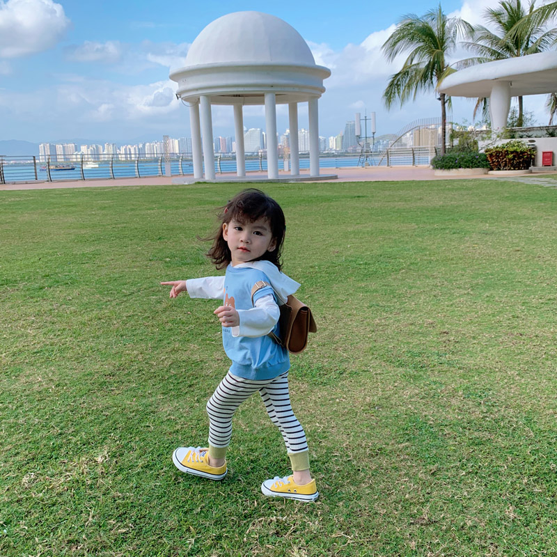 Fall in love with pretty girls colorful spring girls tops kids baby t-shirts hooded spring 2020 new Z