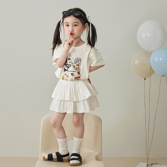 ຕົກຫລຸມຮັກກັບສາວງາມ Balletcore aesthetic girls mini ballet skirt 2024 summer kids's cake skirt