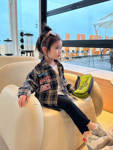 Весенняя детская рубашка, коллекция 2023, в западном стиле, в корейском стиле, семейный стиль