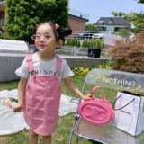 Хлопковая кружевная белая футболка с коротким рукавом для девочек, в корейском стиле, кружевное платье