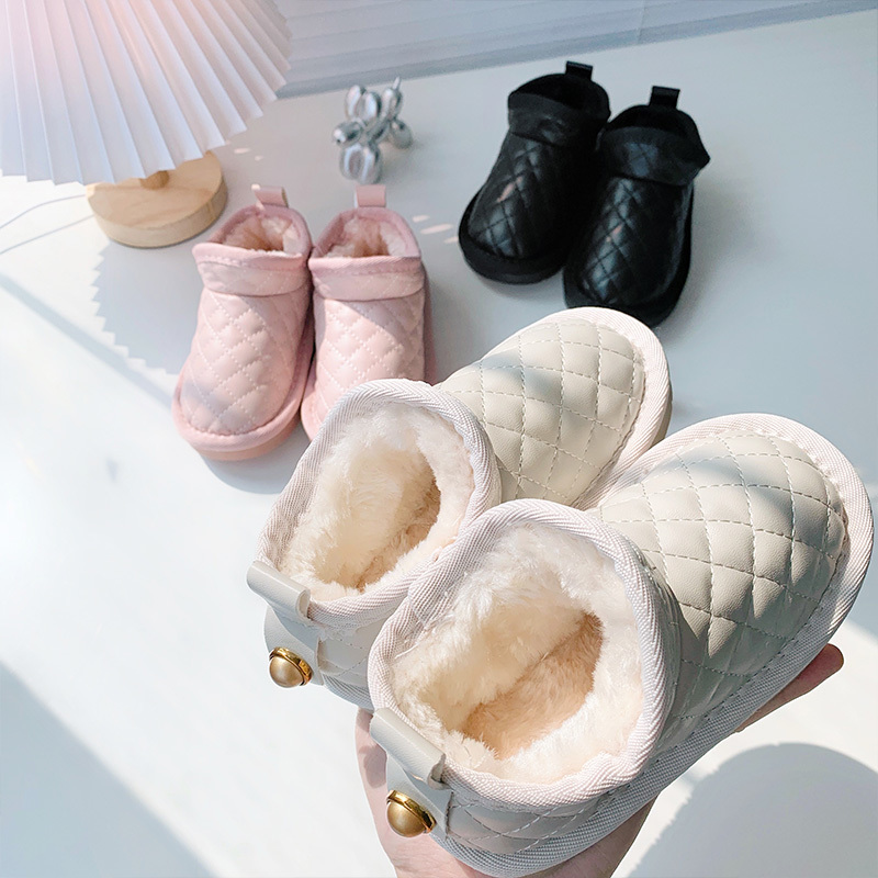 Girls Snow Boots 2021 new plus thickness and waterproof slip to warm autumn and winter cotton shoes for children's baby shoes