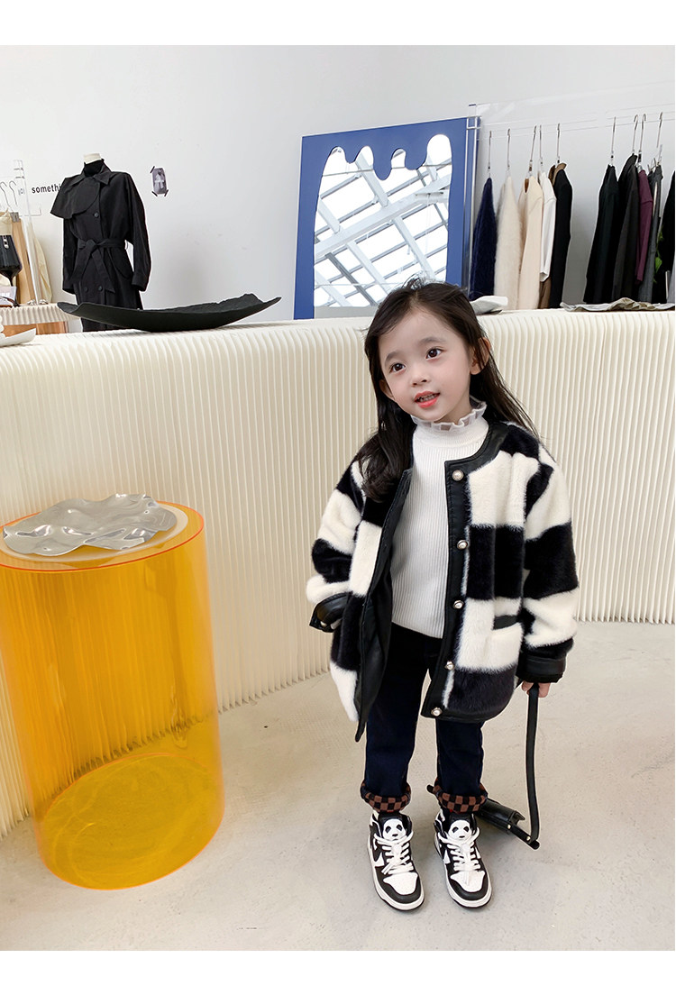 Мех/искусственный мех 冬款加绒皮草亲子装外套 Fall in love with beautiful girls