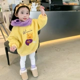 Утепленная толстовка, детский пуховик, зимнее бархатное термобелье, с медвежатами, увеличенная толщина