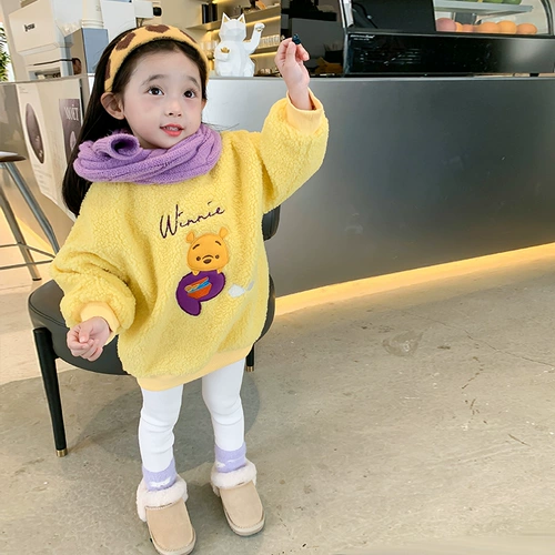 Утепленная толстовка, детский пуховик, зимнее бархатное термобелье, с медвежатами, увеличенная толщина