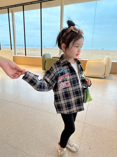 Весенняя детская рубашка, коллекция 2023, в западном стиле, в корейском стиле, семейный стиль