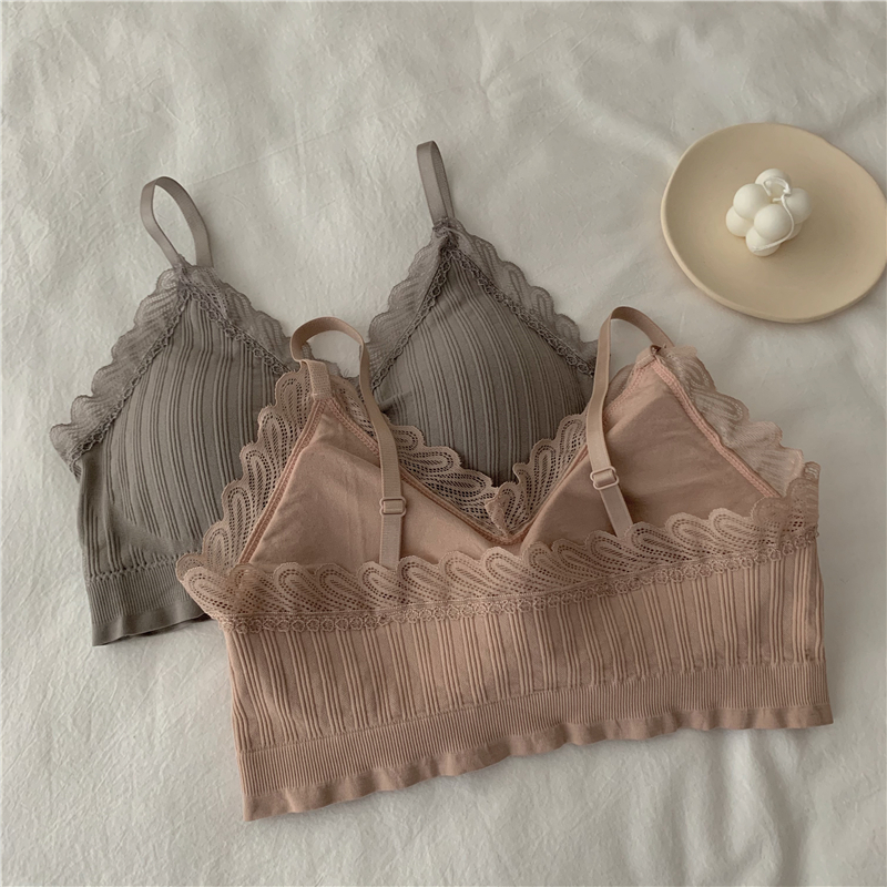 Lace Lace Tropes with chest padding Chest Cushion Anti-Walking Light Shorts Underblouse Blouses Beauty Back Harness Vest Woman Outwear