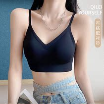 U - type suspended female bras with small bras gathering beautiful backback integrated bras summer thin underwear