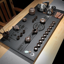 The craftsmans complete set of Wu Jinshi tea tray tea set Household Kung fu living room simple purple sand tea sea tea table automatic