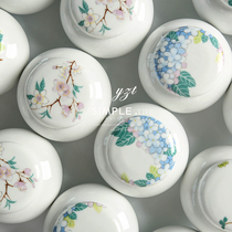 Ceramic Tea Pot Mini small sealed can portable creative storage gift box Japanese hand-painted wind household small tea can