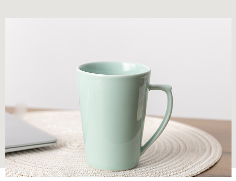 Longquan celadon mugs contracted milk coffee cup men 's and women' s European ceramic cup household glass cup and meeting