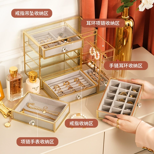 Брендовая высококлассная вместительная и большая прозрачная коробочка для хранения, аксессуар для волос, серьги, система хранения, популярно в интернете