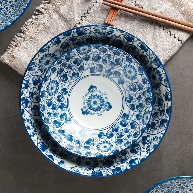 Jingdezhen Japanese household tableware rainbow such as bowl bowl bowl ceramic creative big rainbow such as bowl dish bowl under the glaze color restoring ancient ways of tableware