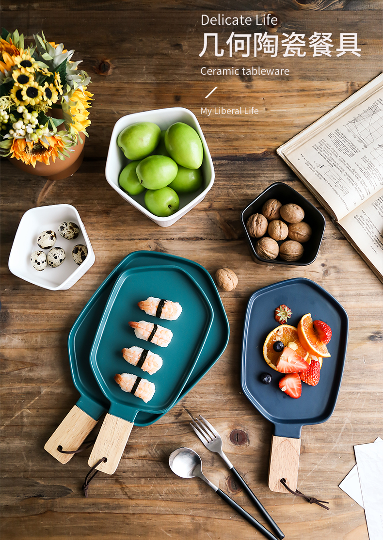 Nordic matte enrolled ceramic coffee cups and saucers frosted keller wooden handle with handles pallet steak for breakfast tray