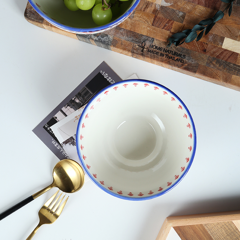 Simple hand - made under glaze color restoring ancient ways Japanese ceramics large ltd. household creative rainbow such as bowl bowl of soup bowl move