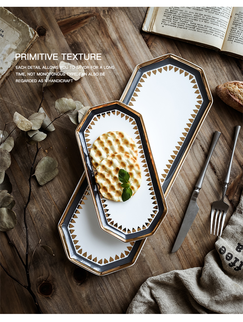 Northern wind ceramic up phnom penh dish plate tray was creative love western food steak dishes snacks dessert cake pan