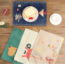 Nordic style cute cartoon hipster cotton linen fabric placemats mat mat mat insulation mat Western placematte