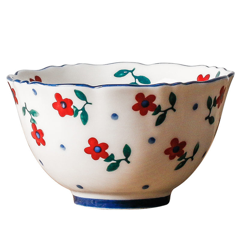Rural wind small hand - made ceramic tableware household small bowl of porridge spoon keller 0 plate the bowl of soup bowl