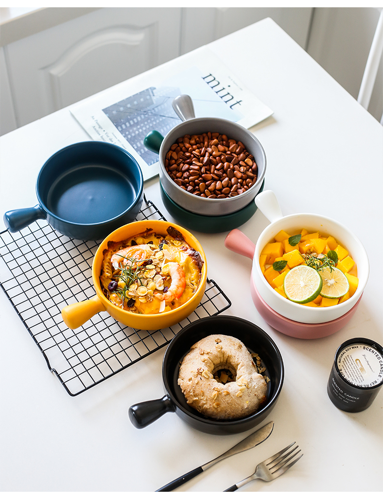 Oven baked jobs ceramic fruit salad bowl for single handle pan, Japanese household breakfast dishes on the dishes