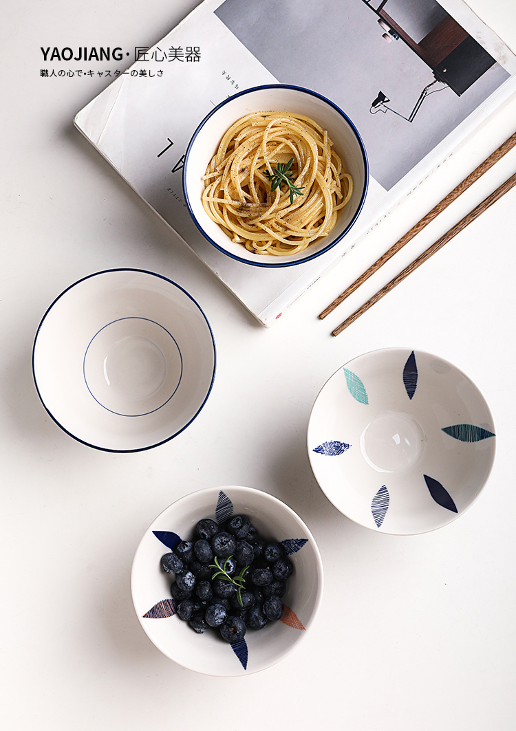 Northern wind Japanese hand - made ceramic bowl home eat rice tall bowl hat to small rainbow such as bowl bowl bowl of rice bowls horn