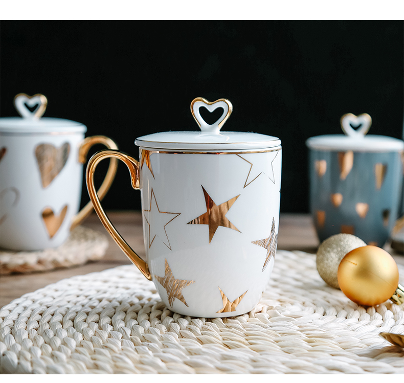 Lovely cup children ceramic cup with cover girl pink see love peach heart cup home mugs