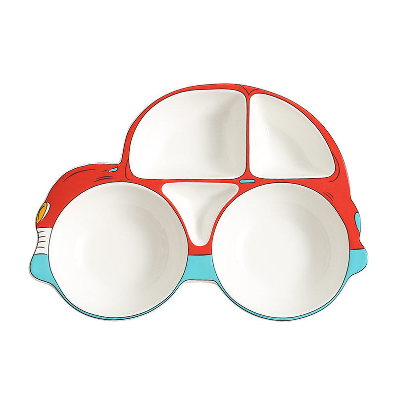 Ins the new ceramic baby car plate modelling side dish bowl children cutlery tray was lovely breakfast tray