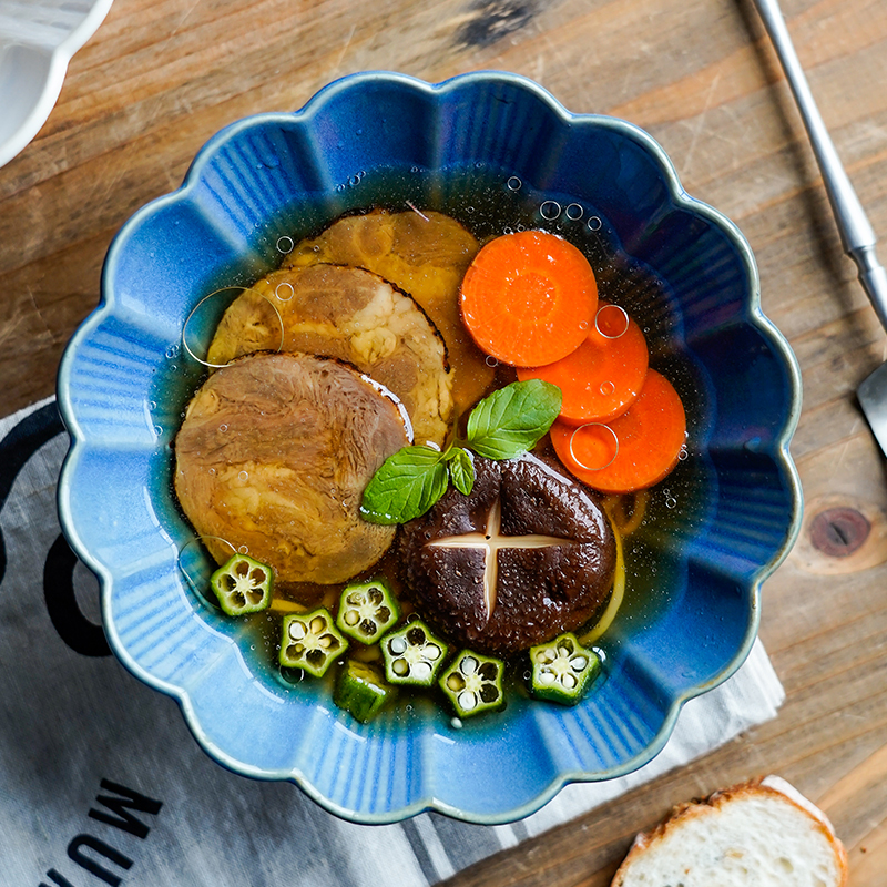 Nordic Japanese creative variable glaze porcelain hat to household rainbow such as bowl bowl of soup bowl of fruit salad bowl dessert bowl of ltd.