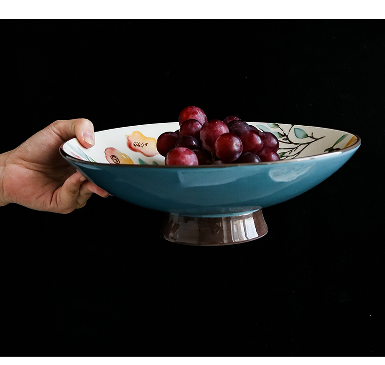 Northern wind Japanese creative household ceramic bowl dish hand - made vintage lace bowl bowl dessert fruit bowl compote